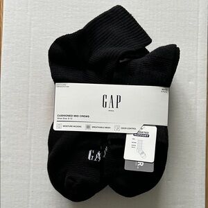 GAP (6pk) MID CREW Black Cushioned Socks